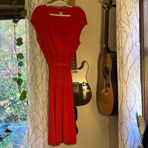 Red Faux Wrap HM dress Sz Large with tie